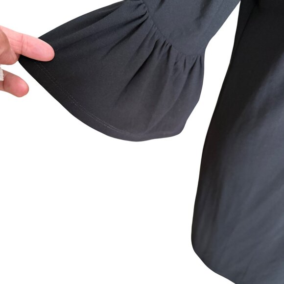 London Times Petites PL Black Dress With Bell Sleeves Womens Size PL - Picture 2 of 6